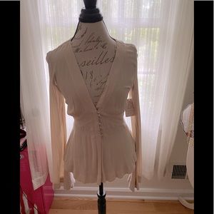 Free People Blouse w/ tulip sleeves